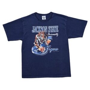 Rare‎ VTG Jackson State University Graphic T-Shirt JSU Tigers Mens L Y2K
